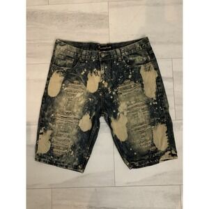 Dimond Stash Limited Edition Rips/Repair Denim Burmuda Shorts Men's 38" (B398)